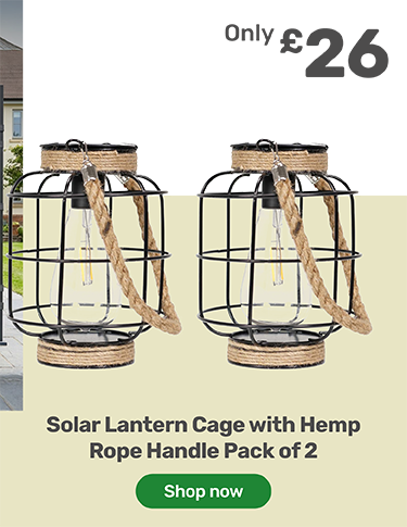 ValueLight Solar Lantern Cage with Hemp Rope Handle Pack of 2. Only £26