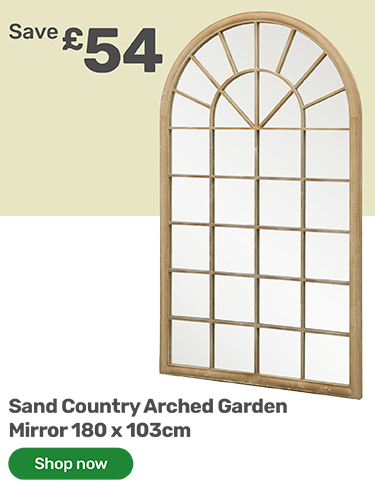 MirrorOutlet The Somerley Sand Country Arched Garden Mirror 180 x 103cm. Save £54