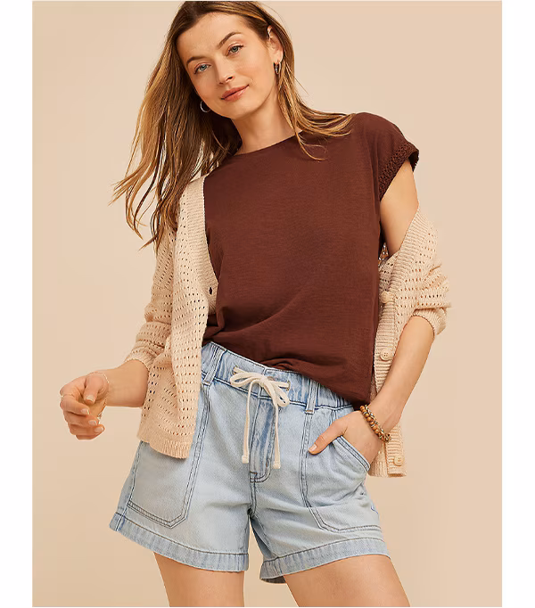 Model wearing maurices clothing.