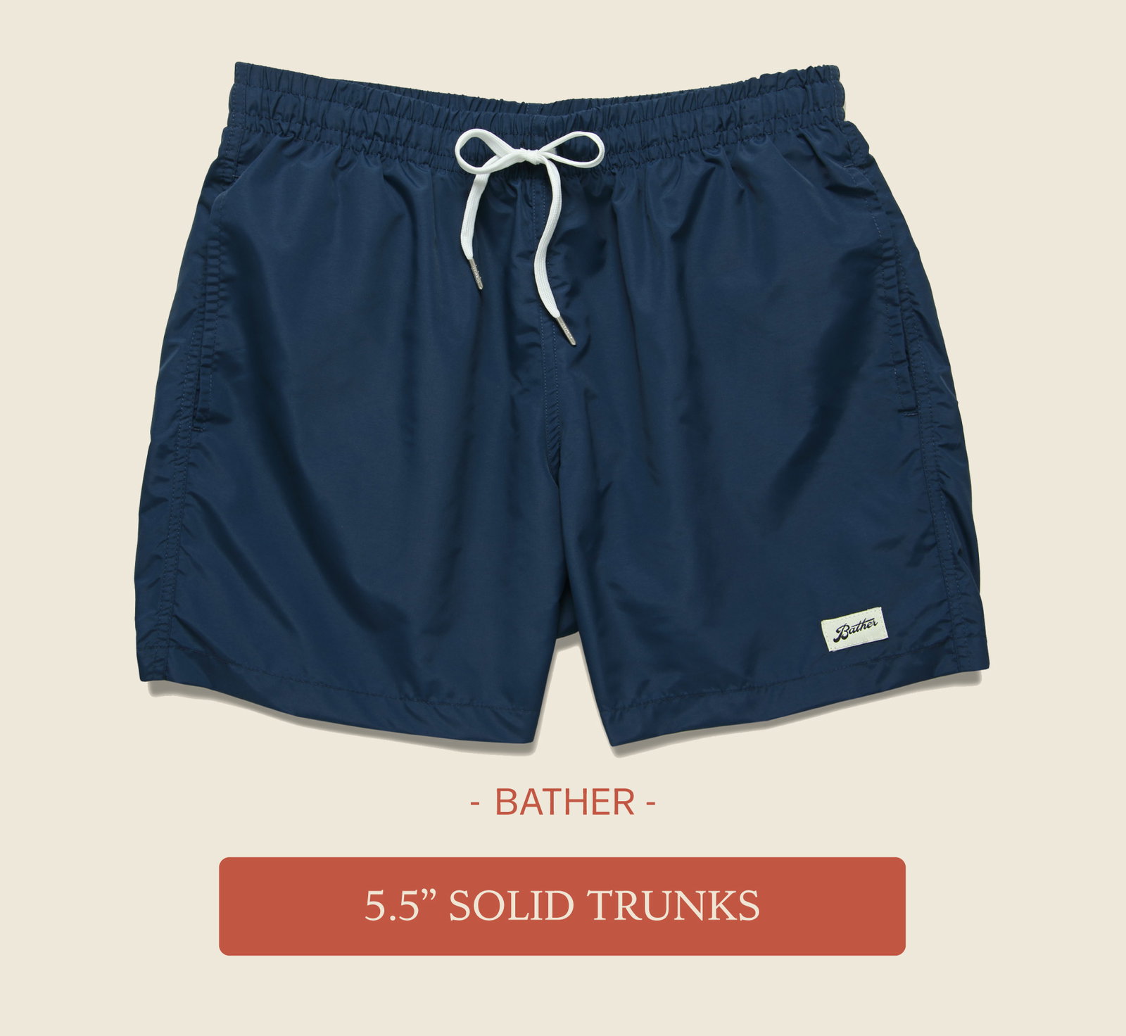 Bather Solid Swim Trunks