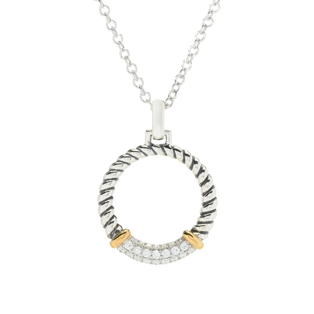 Image of Peace Jewelers 18K Vermeil 0.20ctw Lab-Grown Diamond Circle Pendant with 18