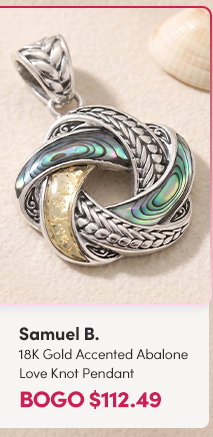 Samuel B. | 18K Gold Accented Abalone Love Knot Pendant  BOGO $112.49 ($149.99 orig)