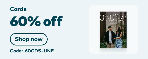 60% off cards. Code: 60CDSJUNE. Shop now.