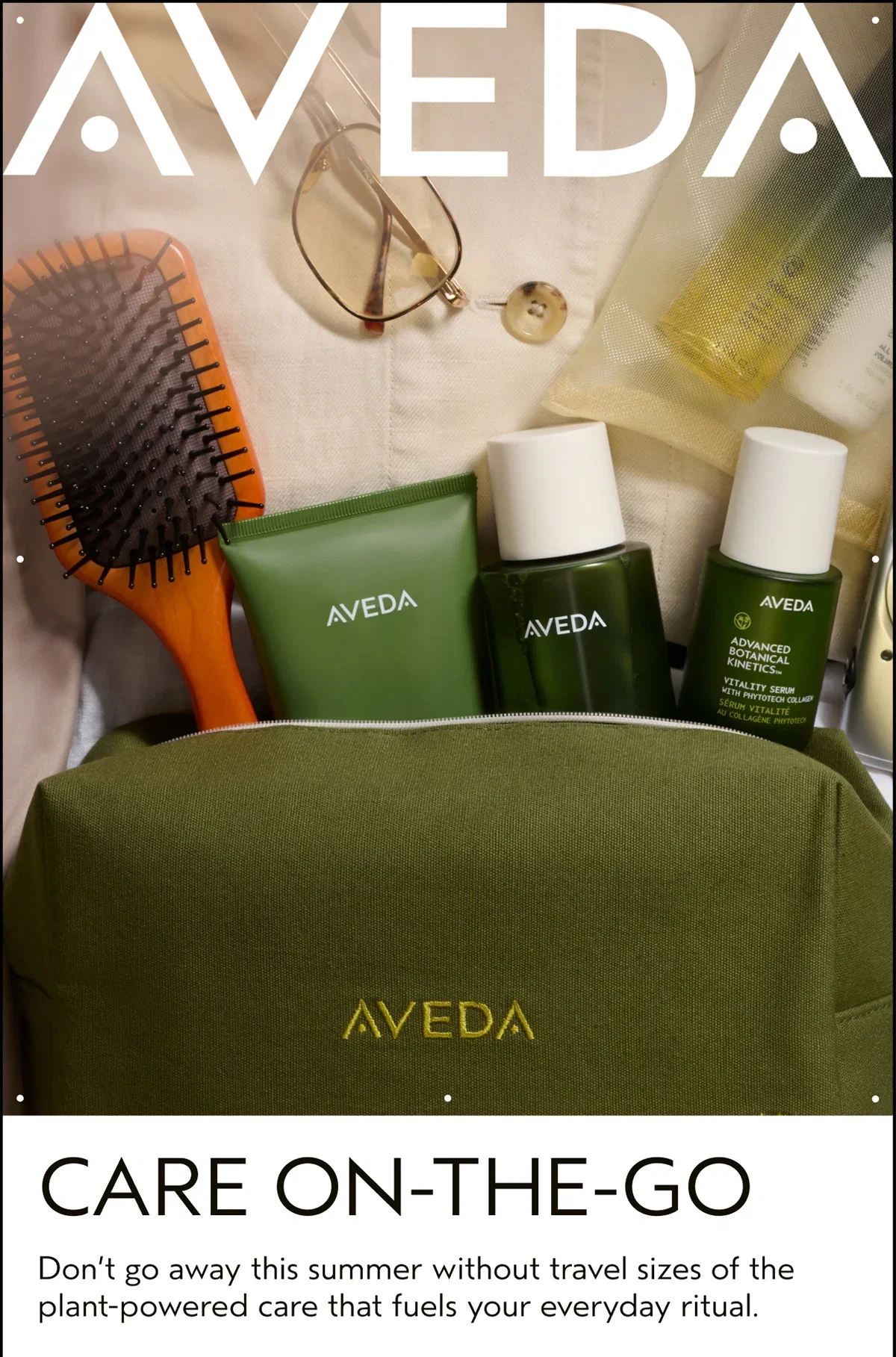 AVEDA | CARE ON-THE-GO | Don't go away this summer without travel sizes of the plant-powered care that fuels your everyday ritual.