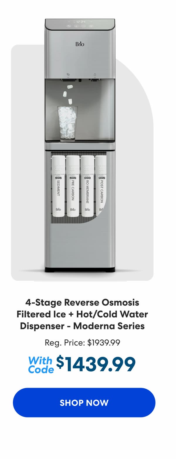 4-Stage Reverse Osmosis Filtered Ice + Hot/Cold Water Dispenser - Moderna Series