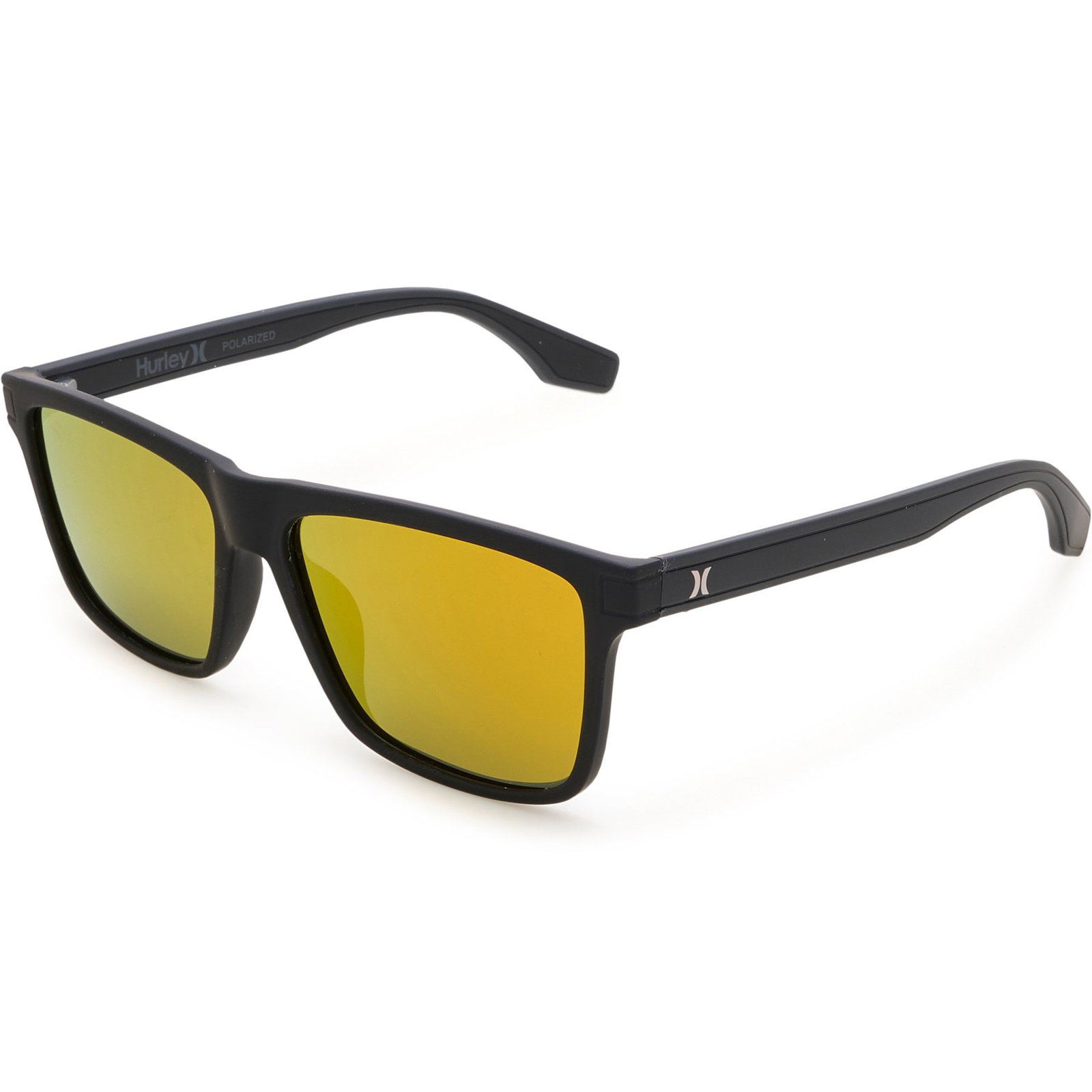 Hurley Flat-Top Square Mirror Sunglasses for Men | Red/Black