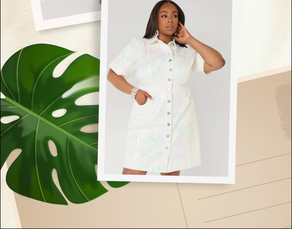 Sequined Denim Shirtdress