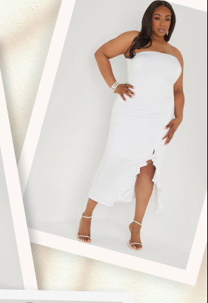Strapless Drawstring Maxi Dress