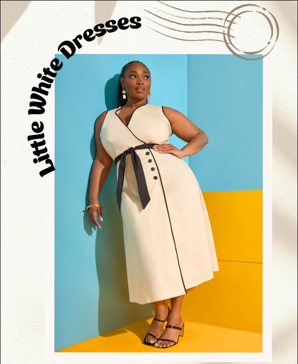 Cotton Blend A Line Wrap Dress