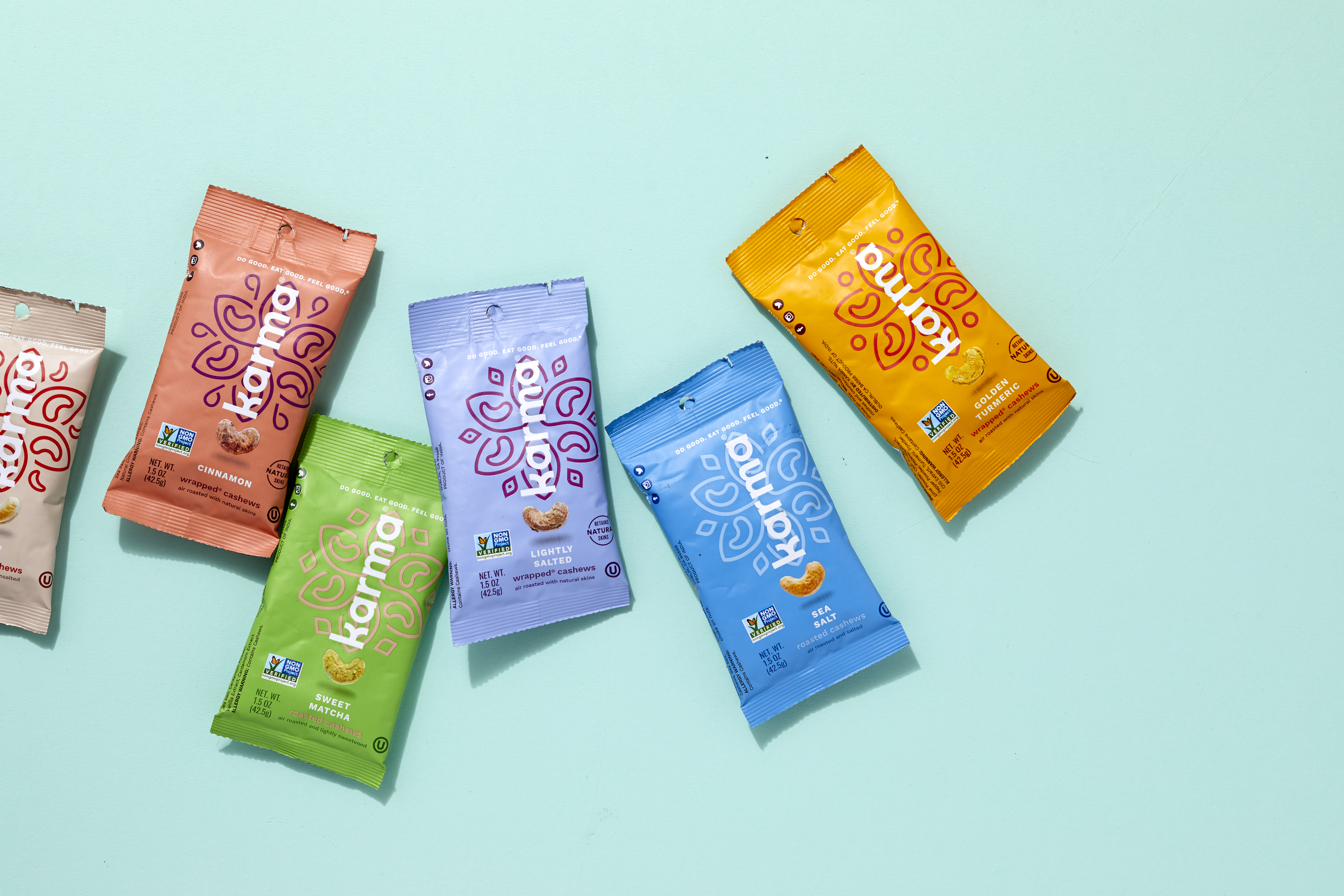 Karma Nuts snack packs outdoors