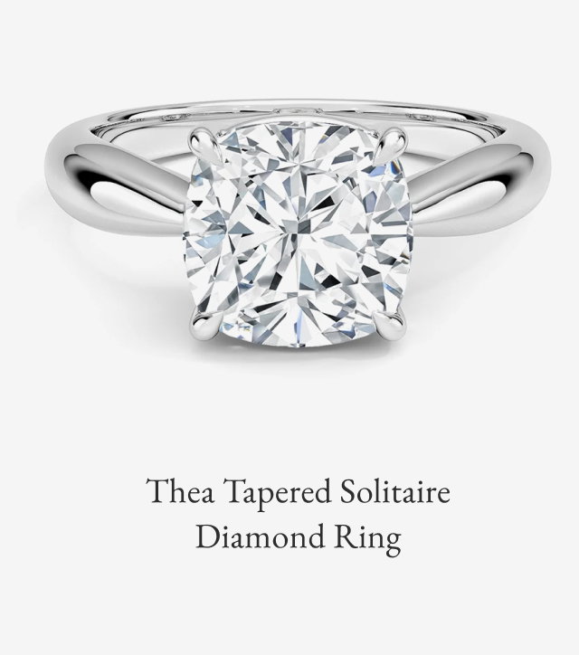 Thea Tapered Solitaire Diamond Ring