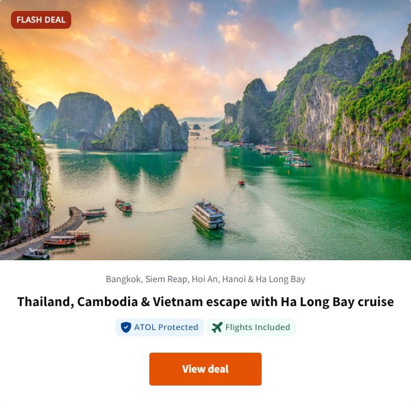 Thailand, Cambodia & Vietnam escape with Ha Long Bay cruise