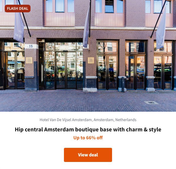 Hip central Amsterdam boutique base with charm & style