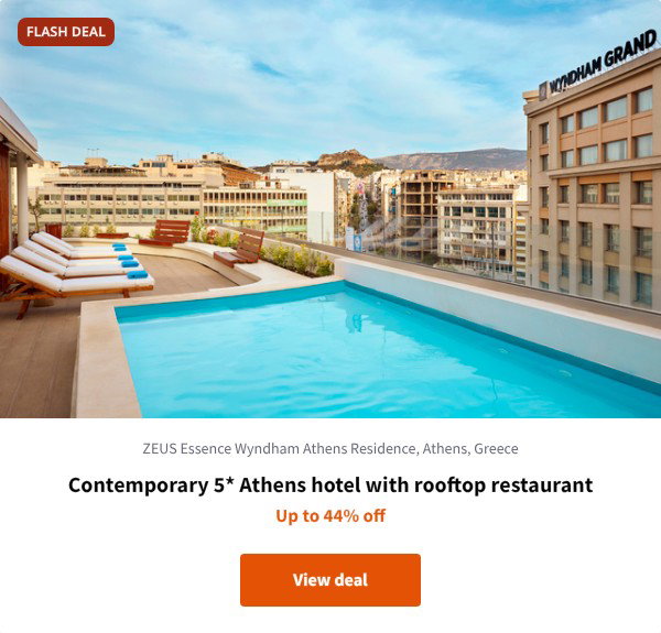 Contemporary 5* Athens hotel with rooftop restaurant