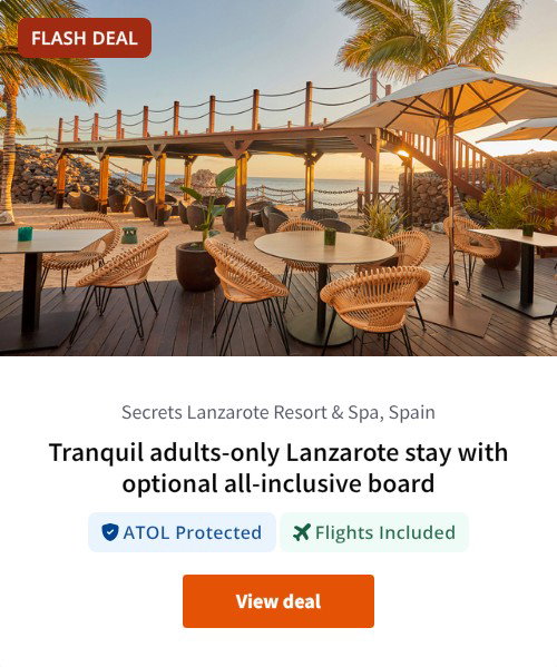 Tranquil adults-only Lanzarote stay with optional all-inclusive board