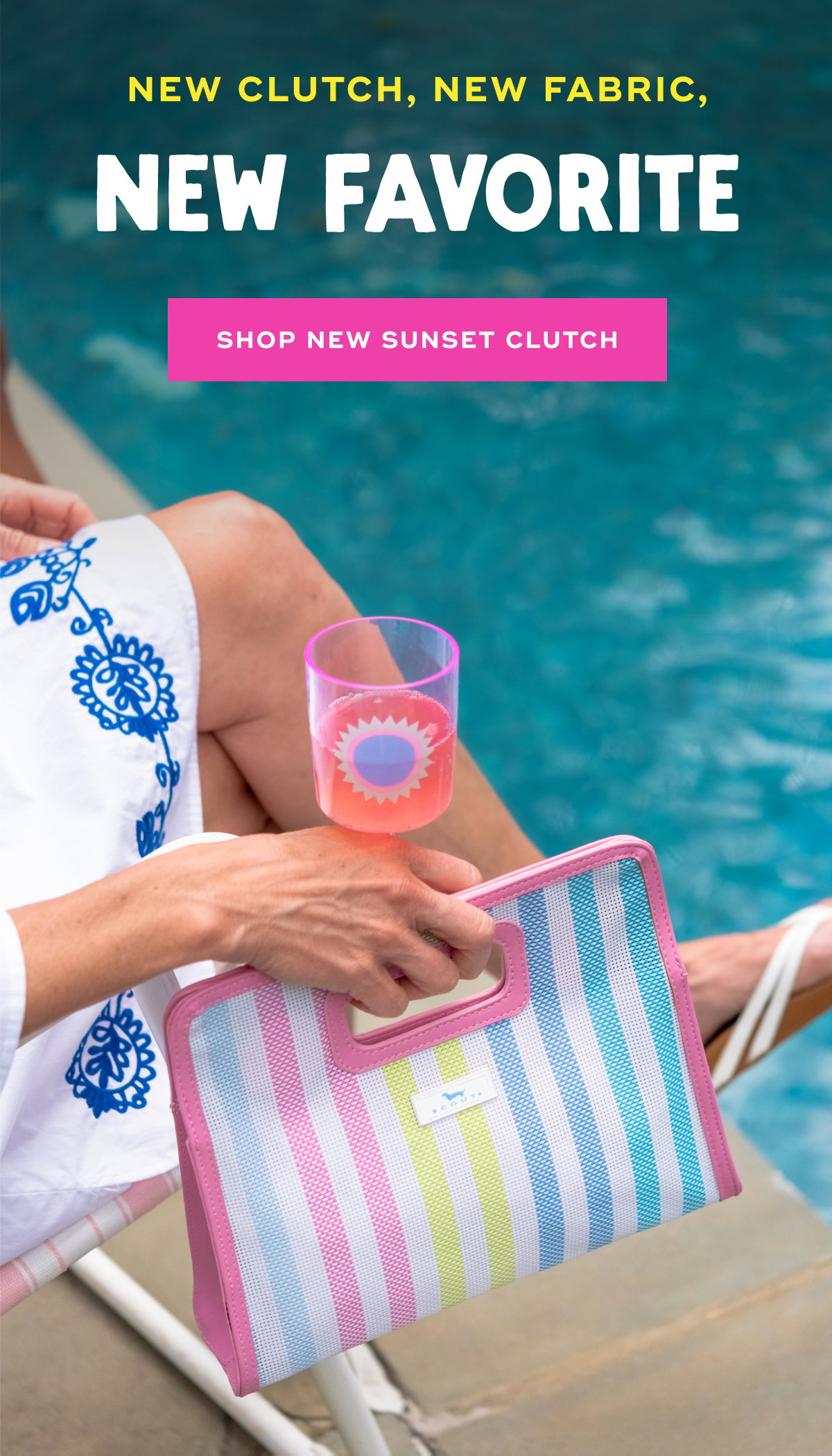 New Clutch, New Fabric, New Favorite SHOP NEW SUNSET CLUTCH