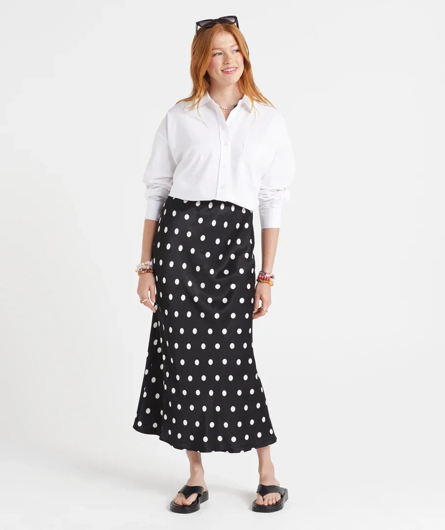 IZZY SATIN BIAS MIDI SKIRT