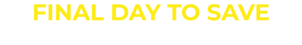 Bold text announcing the final day to save on last-minute escapes, with a bright yellow and white colour scheme.