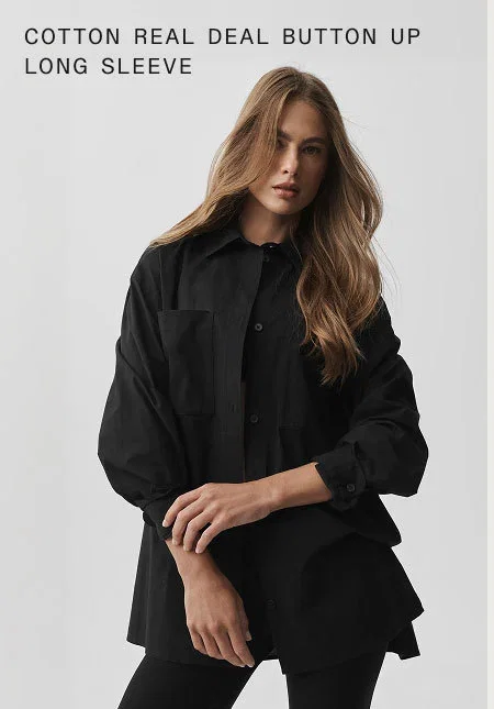 COTTON REAL DEAL BUTTON UP LONG SLEEVE