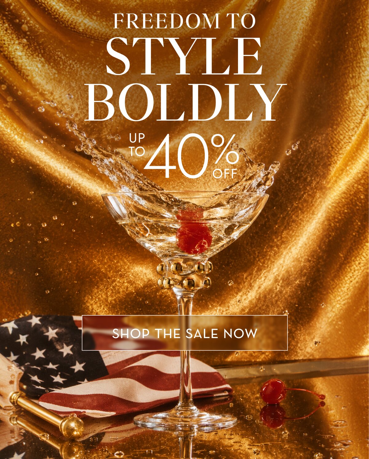 Freeroom to style boldly, up to 40% off