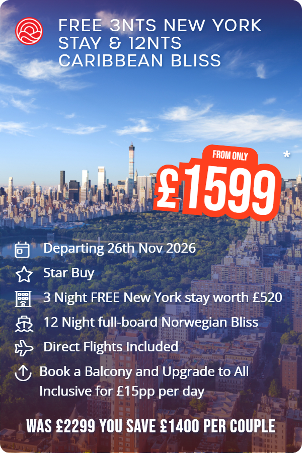 Book a Balcony and Upgrade to All Inclusive for £pp per day