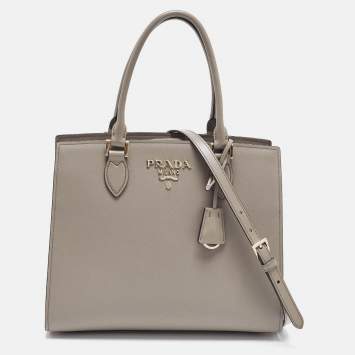 Medium Dark Beige Saffiano Lux