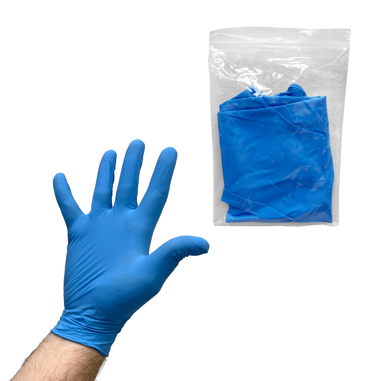Image of Blue Nitrile Non-Exam Glove Flat 2-pack (Case of 500)
