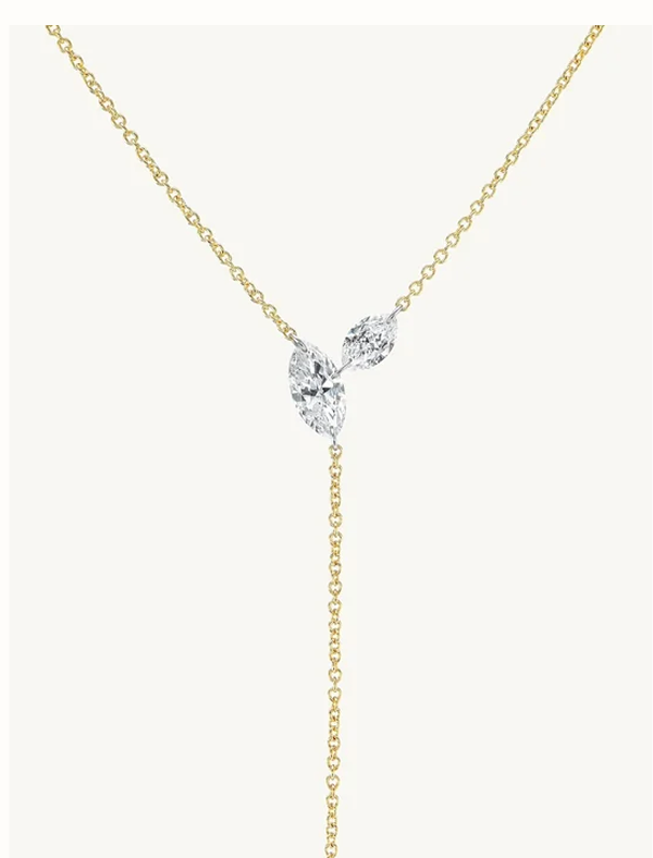 Pierced Marquise Twin Lariat