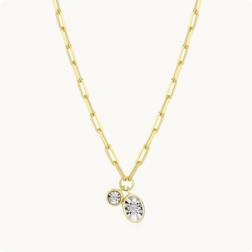 Lab Grown Diamond Necklace in Gold Plated Sterling Silver
