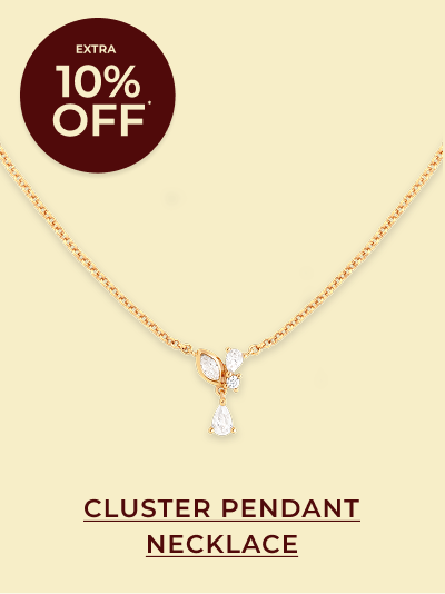 Crystal Cluster Pendant Necklace in Gold