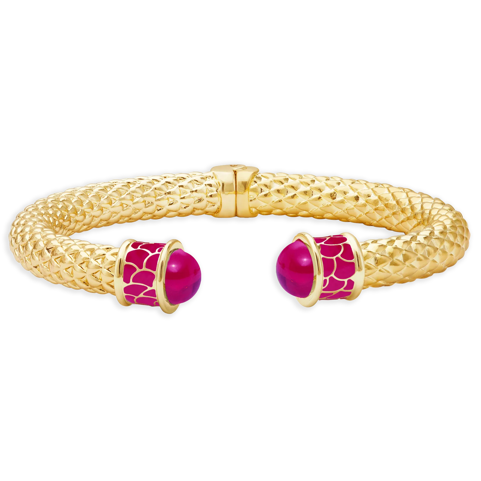 Image of Minoan Hinged Bangle in Pink Tourmaline & Gold
