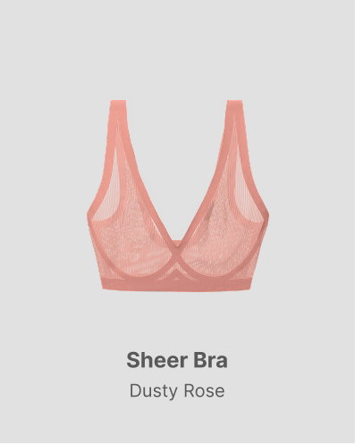 Sheer bra in dusty rose