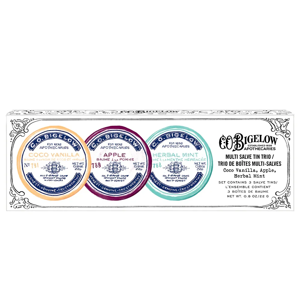 Image of Assorted Salve Tin Trio (Coco Vanilla, Apple, Herbal Mint)