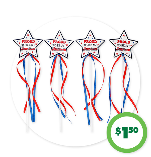 $1.50 Patriotic Wands, 4-ct.