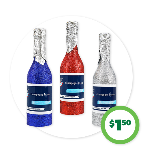 $1.50 Party Poppers, 1-ct.
