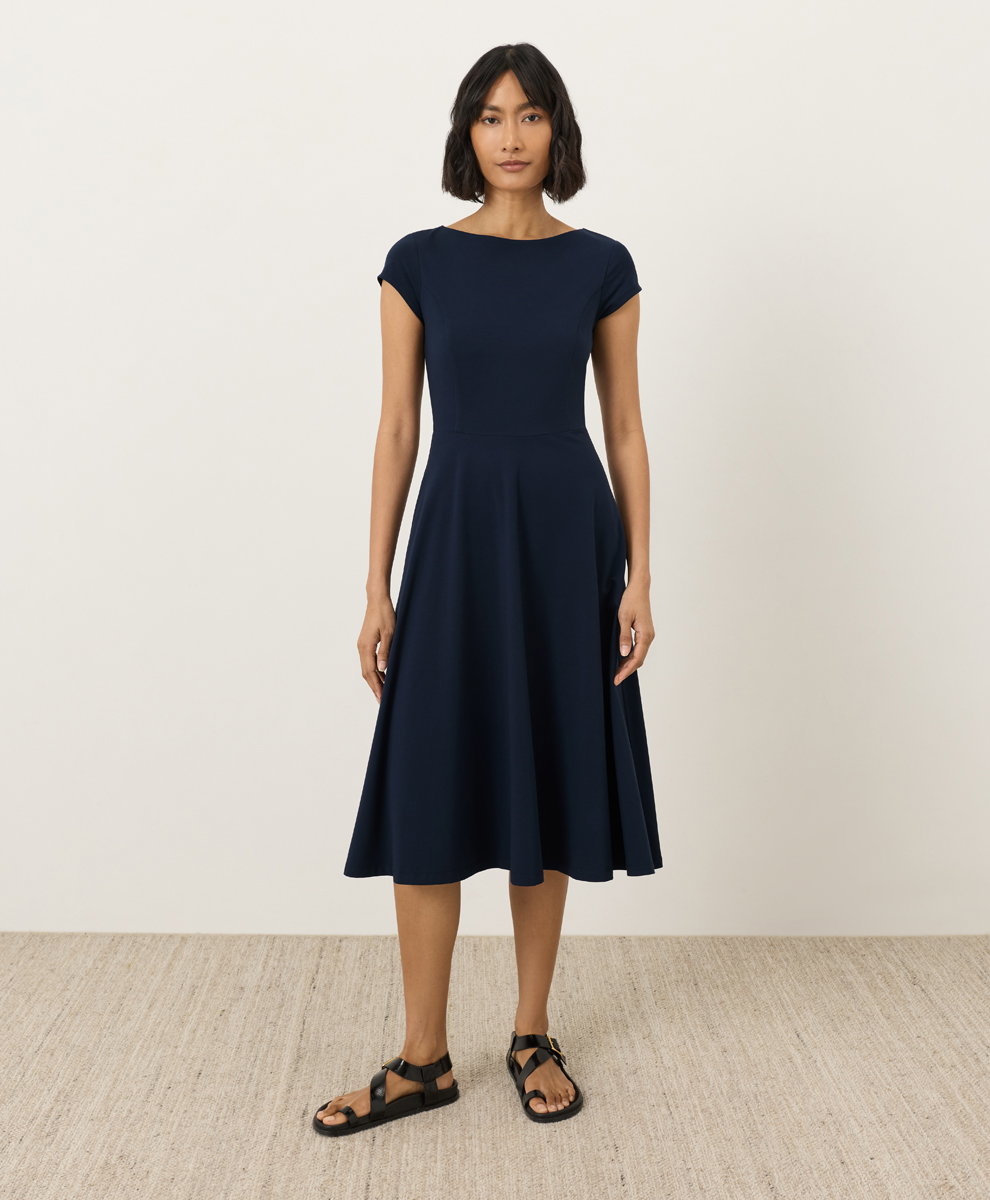 Image of Women's Fit & Flare Ballet Neck Dress