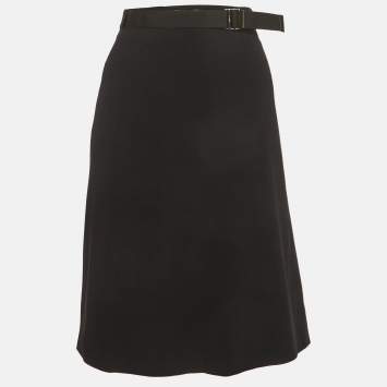 Black Crepe Pencil Skirt S