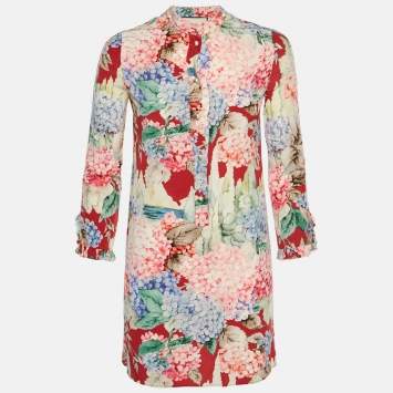 Hydrangea Print Silk Crepe Min