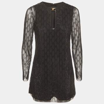 Black Crystal GG Tulle Mini Dr