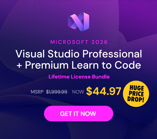 Microsoft Visual Studio Professional 2026 + The Premium Learn to Code Certification Bundle