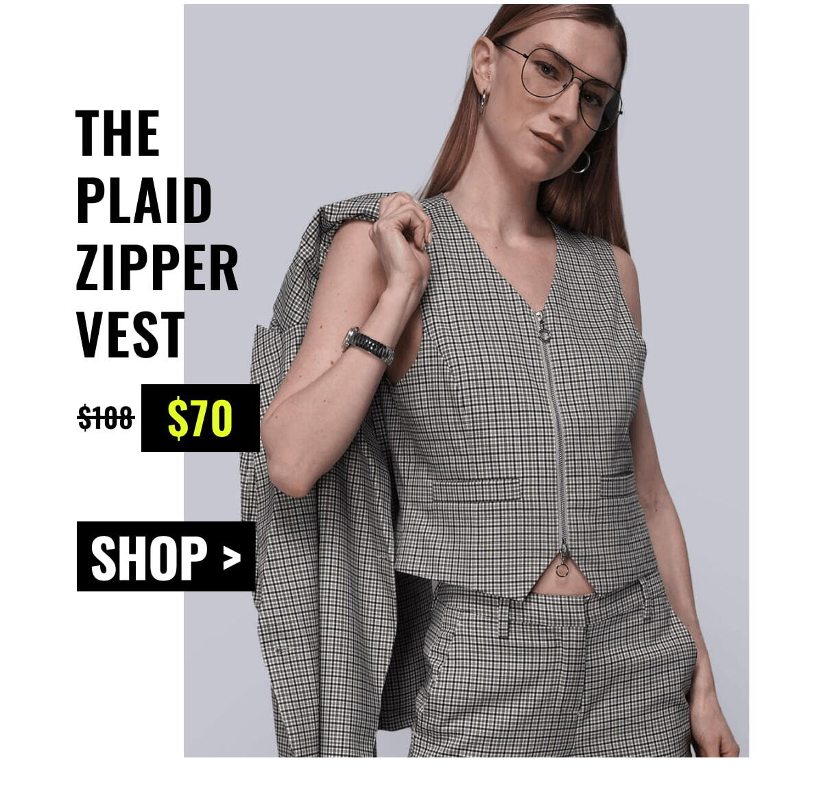 The Plaid Zipper Vest