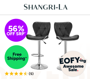 Set of 2 Shangri-La Leana Faux Leather Adjustable Bar Stools Product Image