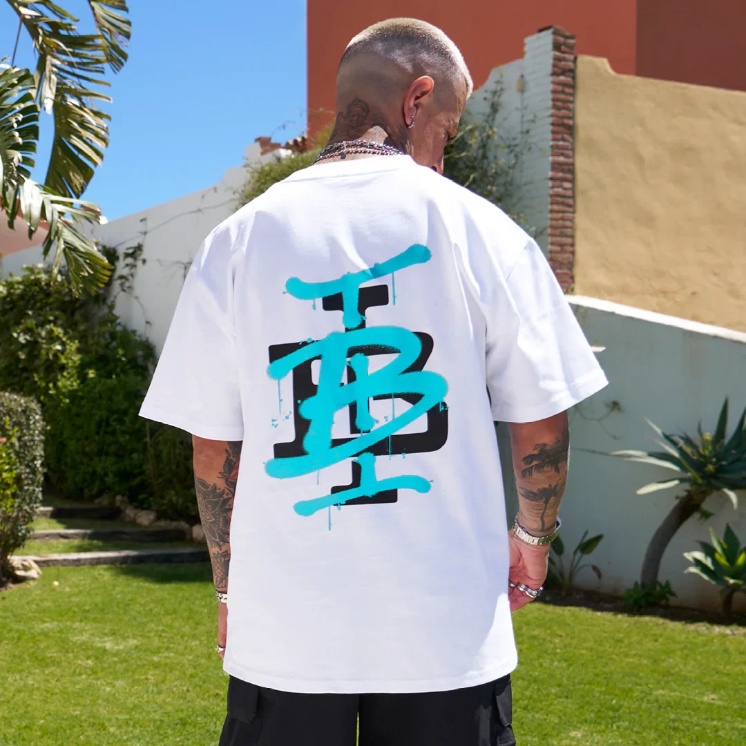Image of Tonali T-Shirt - White/Aqua