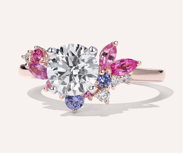 Yasmin Pink & Lavender Sapphire Engagement Ring