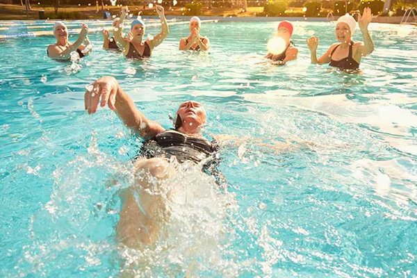 People swimming.