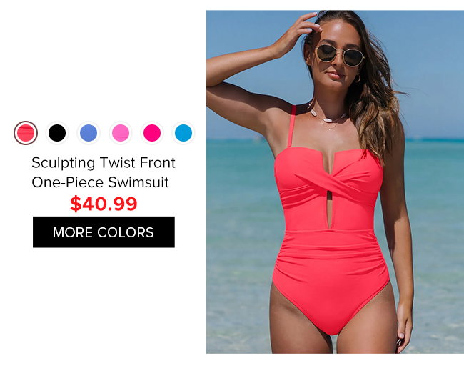 Sculpting Twist Front One-Piece Swimsuit (with Molded Cups)