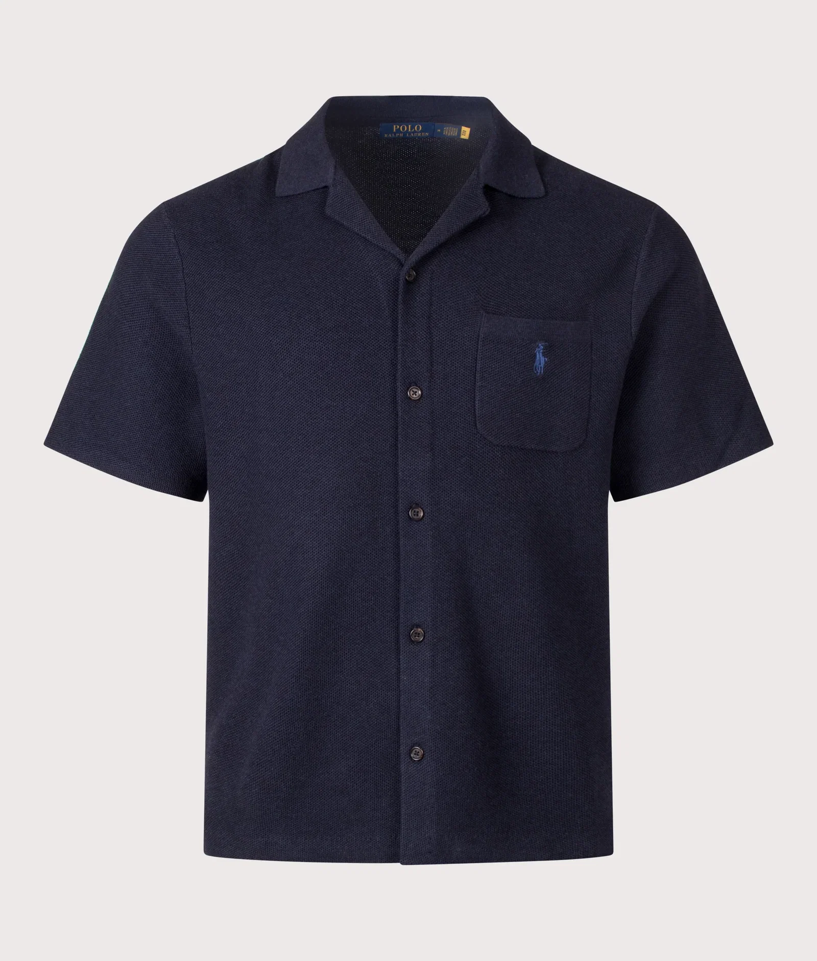 Loose Fit Mesh Knit Cotton Short Sleeve Shirt