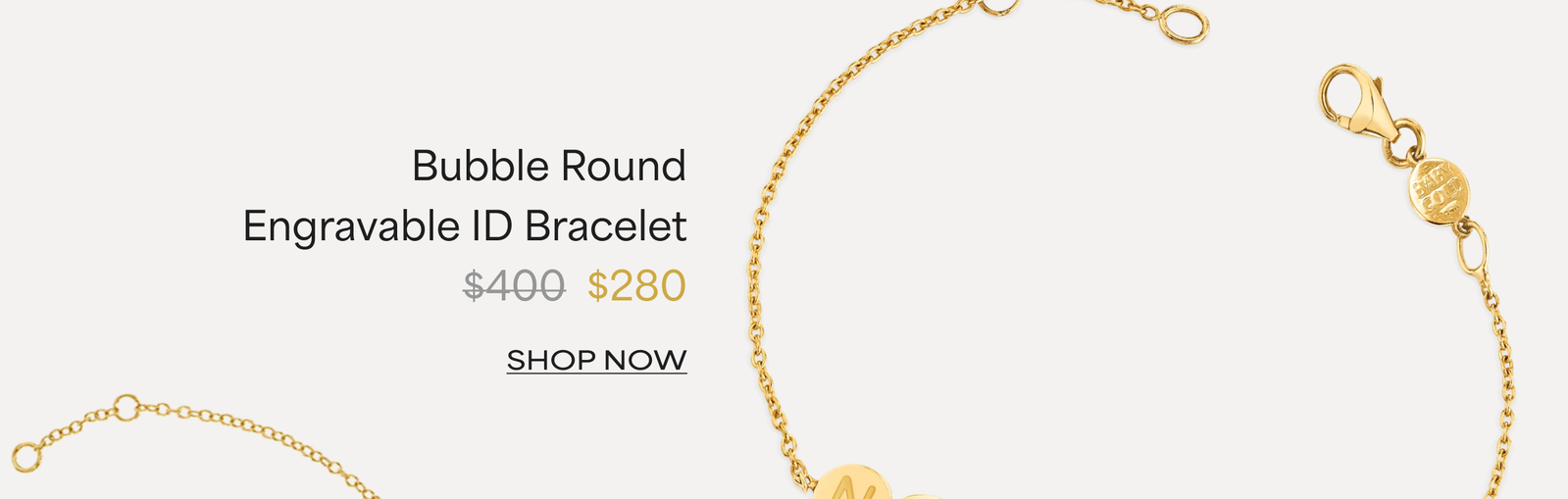 Bubble Round Engravable ID Bracelet