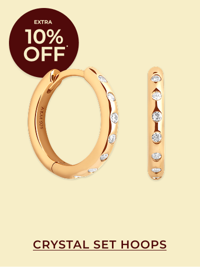 Crystal Set Hoops in Gold