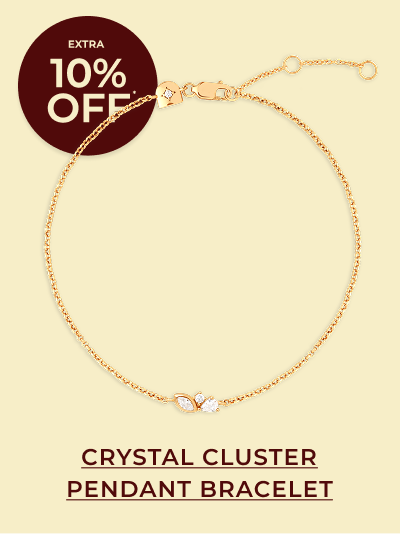 Crystal Cluster Pendant Bracelet in Gold